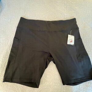 NWT Women's 9" High-Waisted Yoga Workout Compression Exercise Shorts PLUS 5X